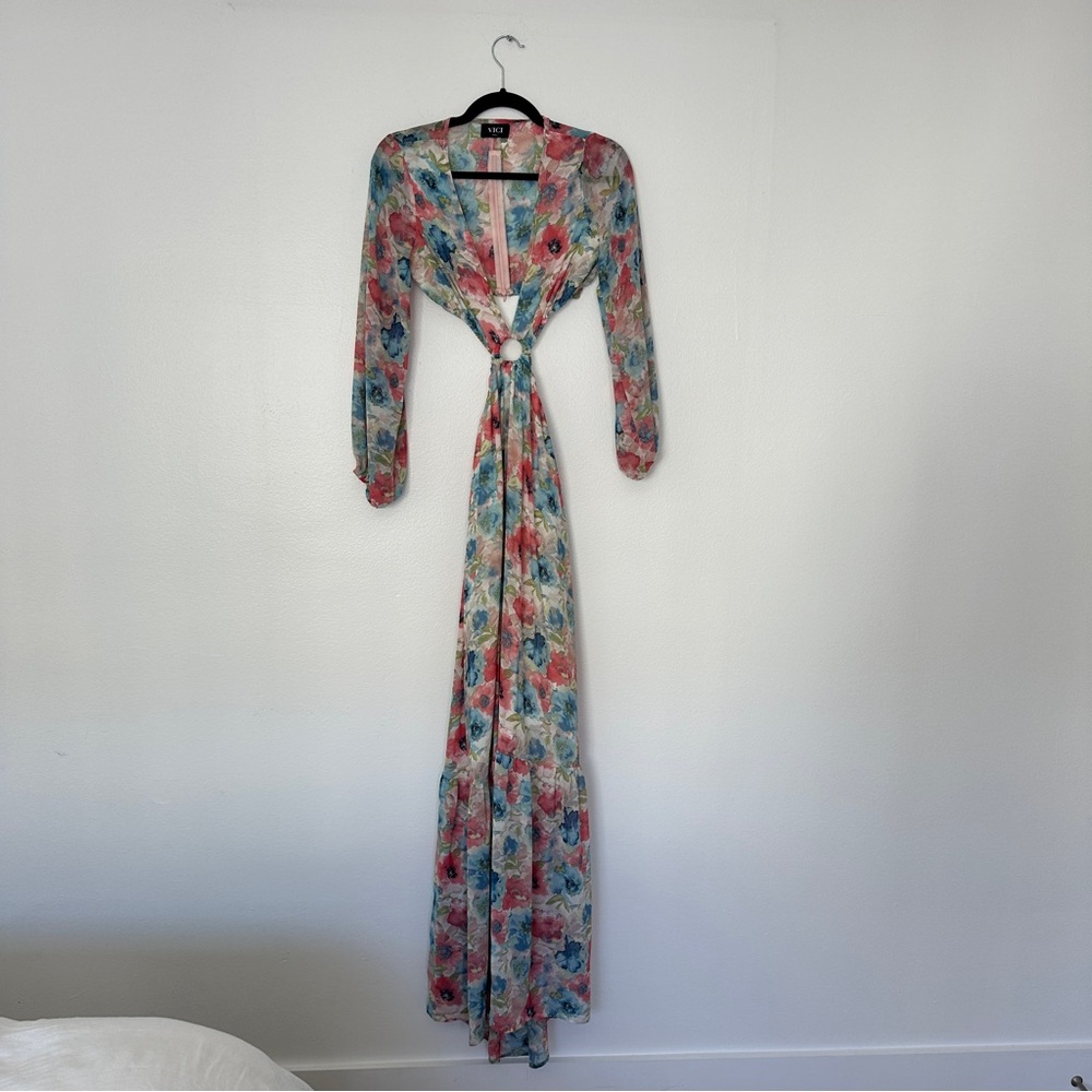 Floral Cut Out Maxi Dress